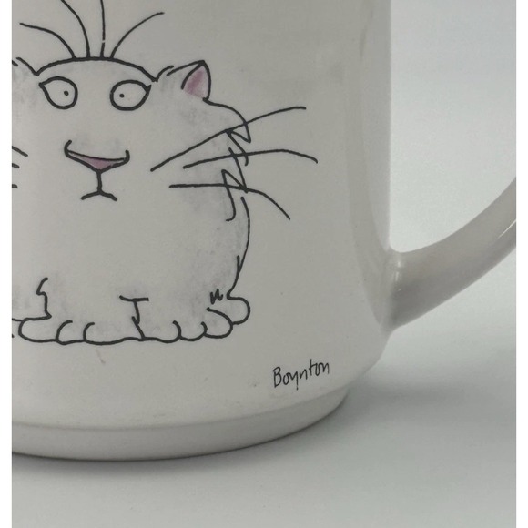 Sandra Boynton Cat Mug "I Am Not Plump I'm Fluffy" Recycled Paper Products Japan - Picture 2 of 10